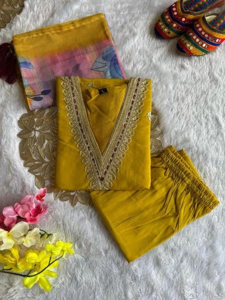 Latest Designers Kurti With Bottom And Dupatta 